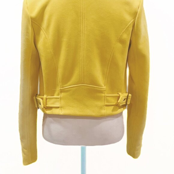 Yellow Faux Suede Moto Jacket - Picture 4 of 4